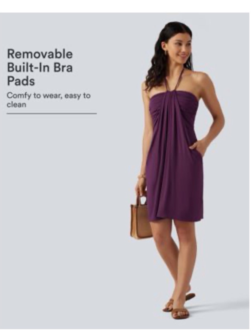 HALARA Strapless Ruched Sundress in Fig